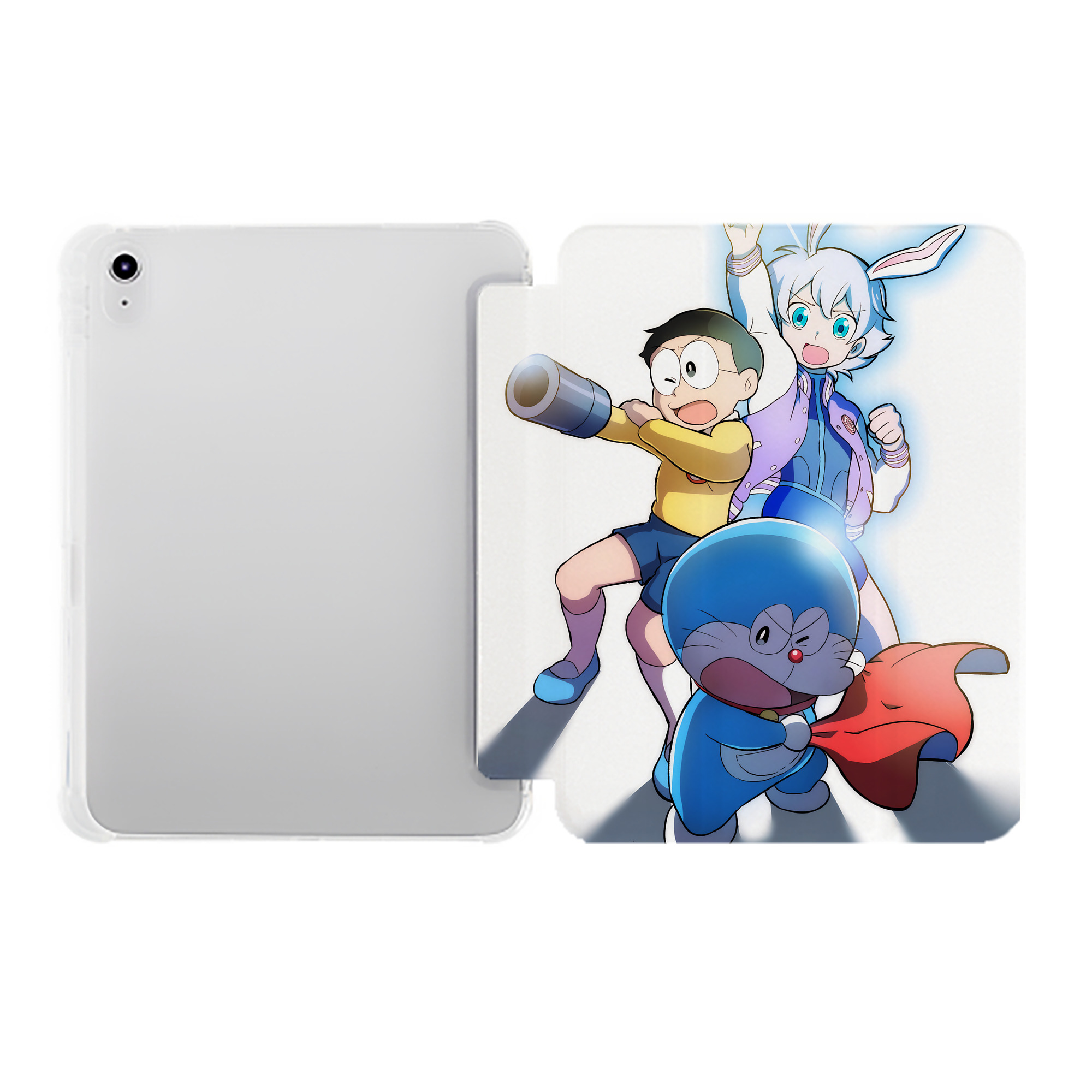 （画像用） ドラえもん Doraemon IPad ケース ペン収納付き 三つ折りスタンド PUレザー×シリコン 対応機種9.5/10.5/10.9インチ